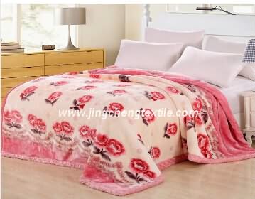2015 Hot The coral fleece blanket with Printed and dyed design
